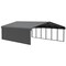 Arrow Storage Products Galvanized Steel Carport, W/ 1-Sided Enclosure, Compact Car Metal Carport Kit, 20'x29'x7', Charcoal CPHC202907ECL1 - alternate 1